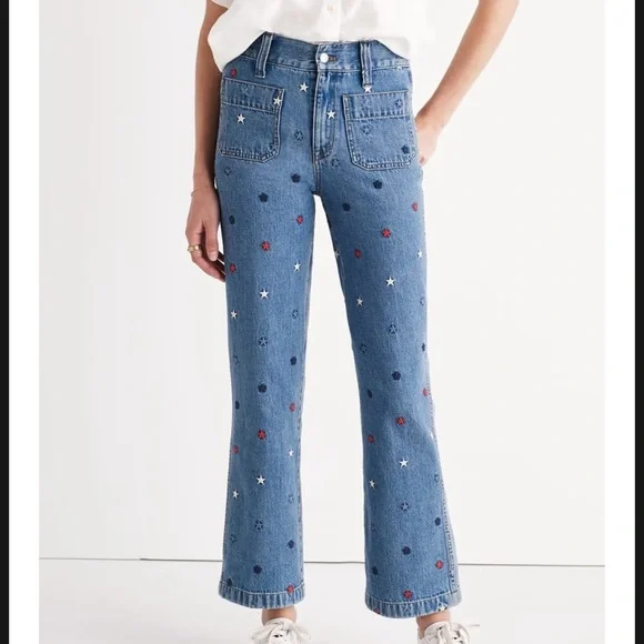 Madewell Rivet & Thread Embroidered Star Jeans - Picture 2 of 6